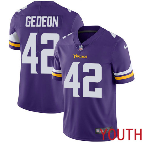 Minnesota Vikings #42 Limited Ben Gedeon Purple Nike NFL Home Youth Jersey Vapor Untouchable->youth nfl jersey->Youth Jersey